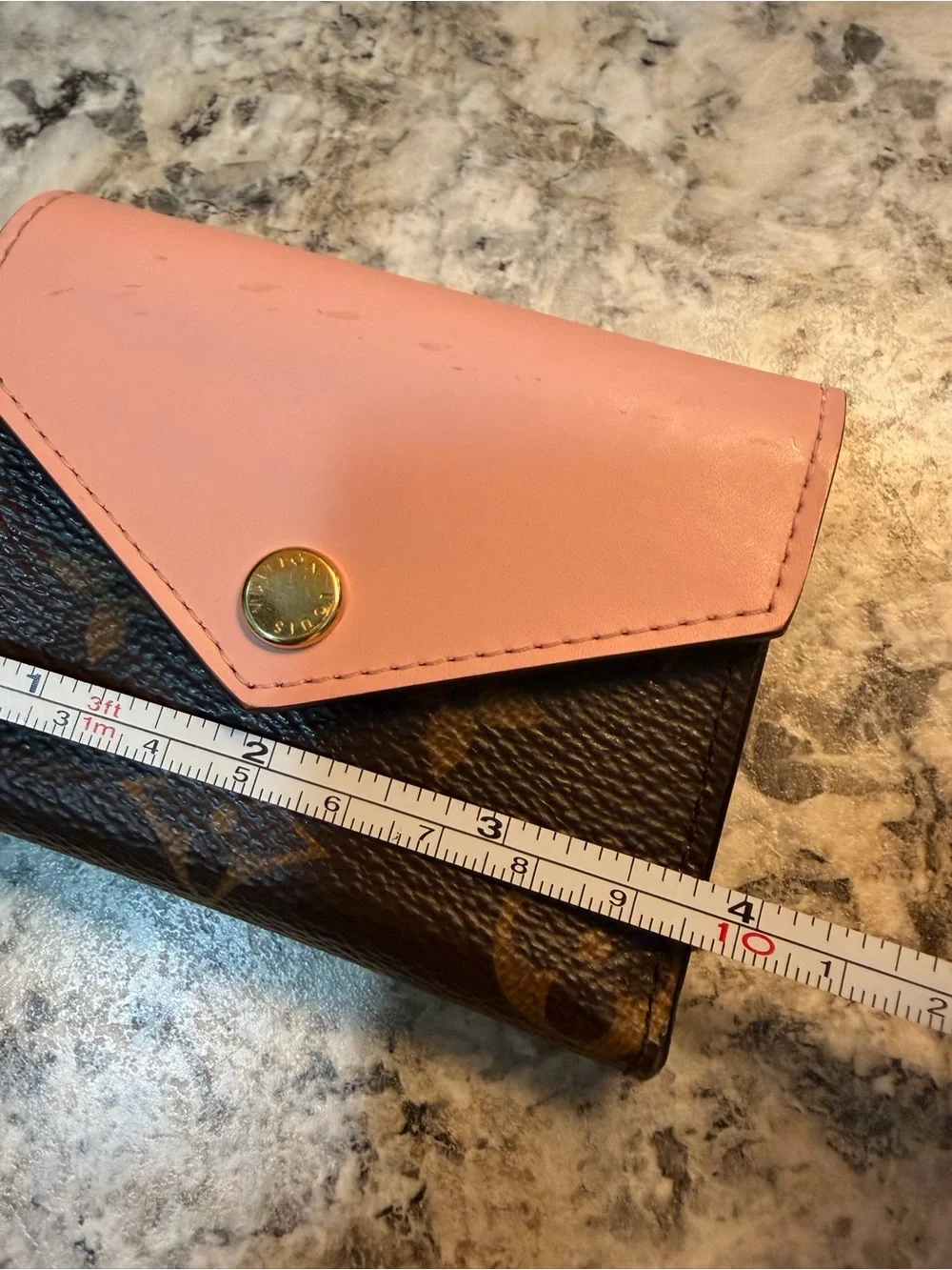 Louis Vuitton Pink and Brown Monogram Card Holder Wallet